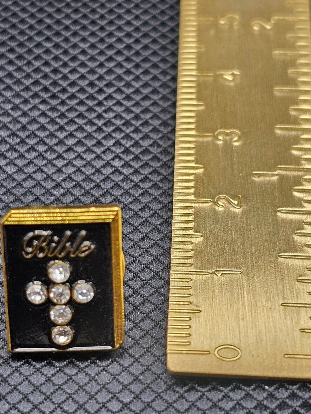 Bible Rhinestone Lapel Pin - Picture 2 of 3